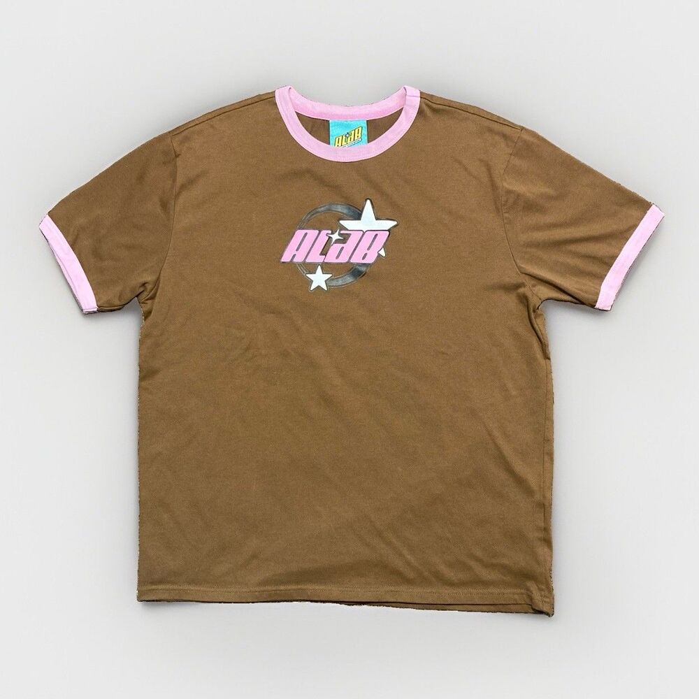 Zumiez A.LAB Astro Ringer Y2k Grunge Skater Brown T Shirt Size Medium